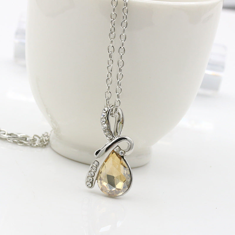 Angel Tears Water Drop Necklace | Natural Gemstone Pendant