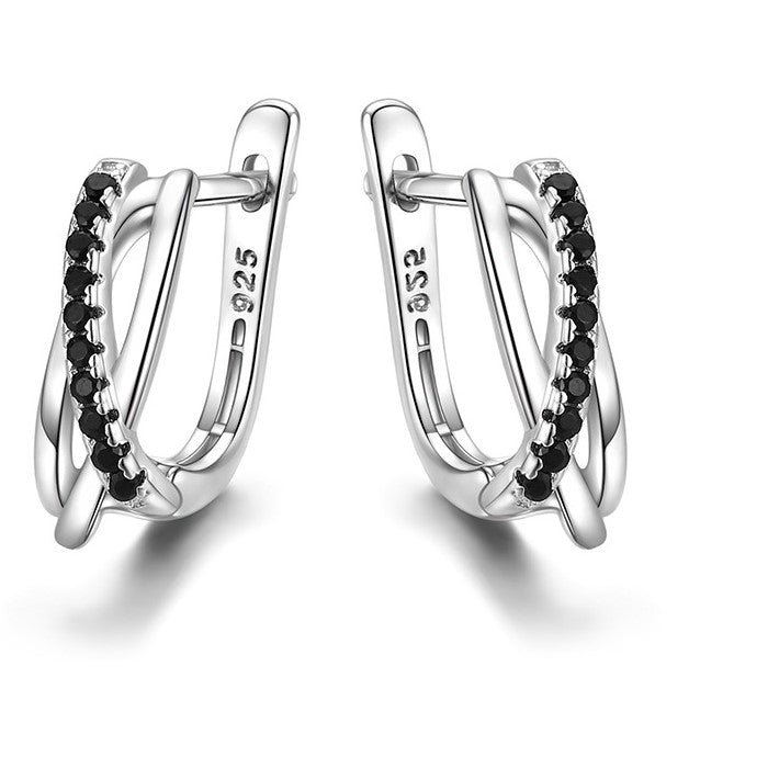 Black Spinel Earrings | Cute Gemstone Hoops for Women