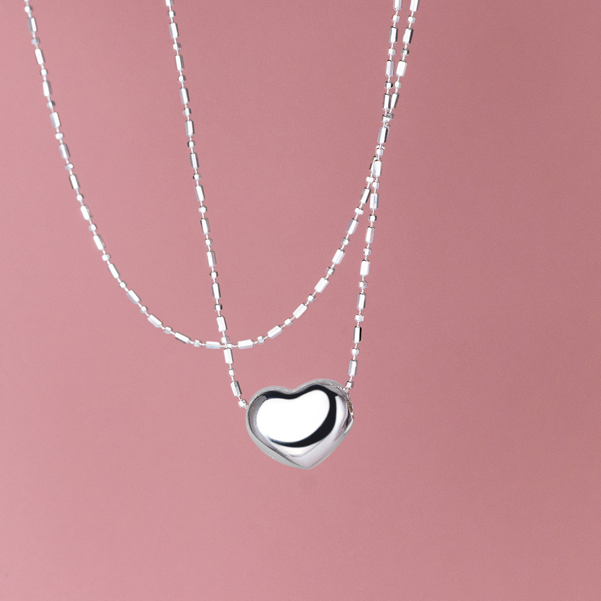 Sterling Silver Heart Necklace | Minimal Polished Pendant
