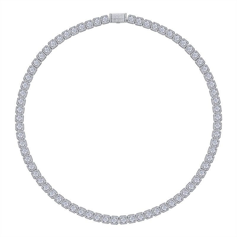 Personalized Square Moissanite Cuban Chain Necklace | Rock Candy Luxury Design