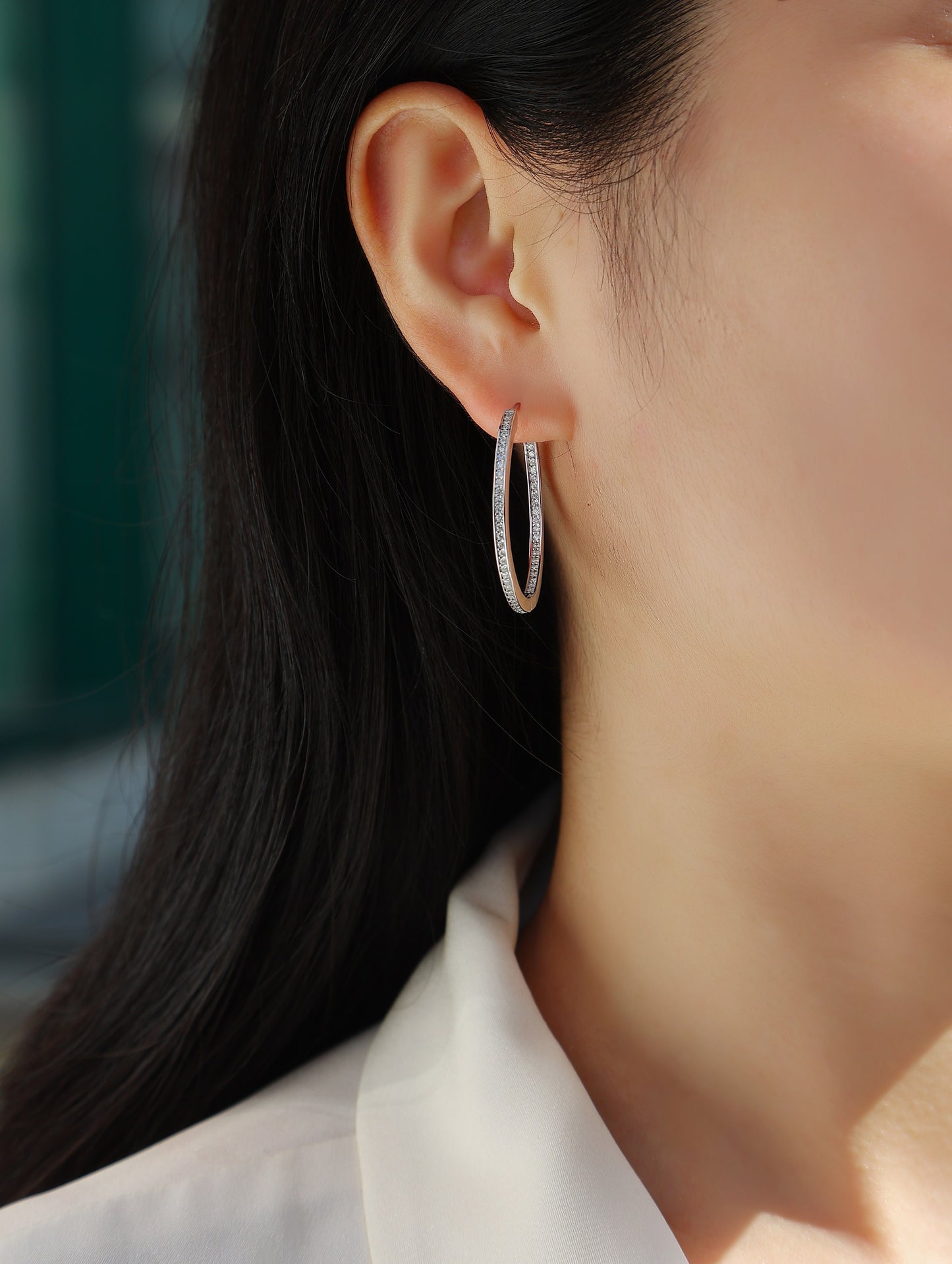 Moon Sea - Fashionable And Luxurious Diamond Jewelry Set With Moissanite S925 Sterling Silver And Platinum-plated Stud Earrings