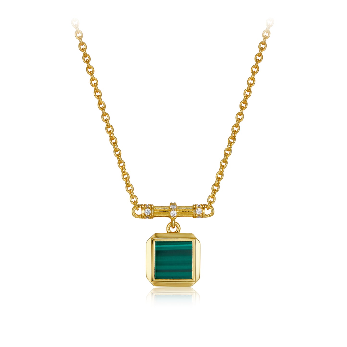 Sterling Silver Lapis Lazuli & Malachite Pendant Necklace