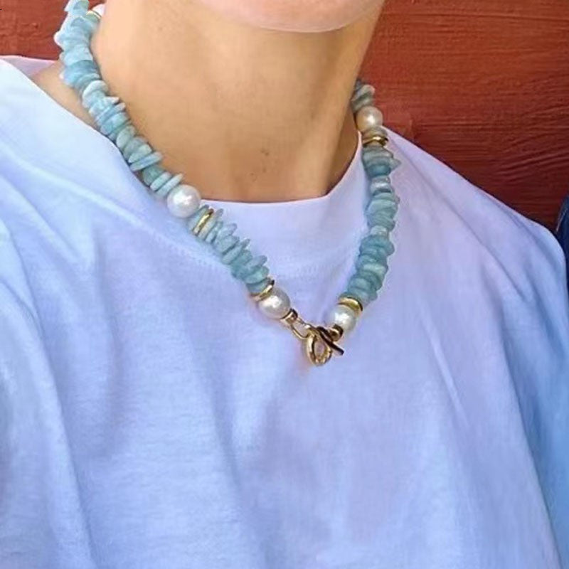 Tidebound — Kyanite Beaded Collarbone Necklace | Heirloom Collection