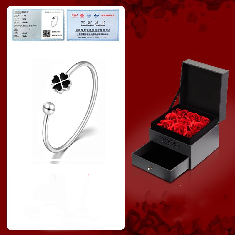 Lucky Clover Rose Bracelet | Solid 999 Silver Gift Edition
