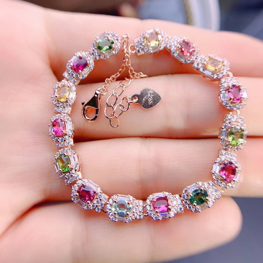 Treasure™ Natural Tourmaline Tennis Bracelet | 925 Sterling Silver