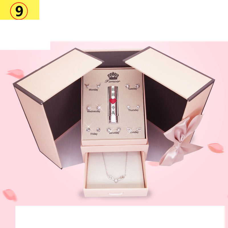 Sterling Silver Love Necklace & Earrings Set | Elegant Women’s Jewelry