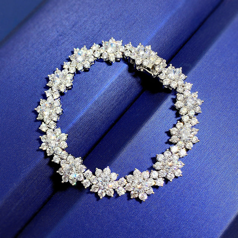 Sunflower Pavé Bracelet | S925 Sterling Silver