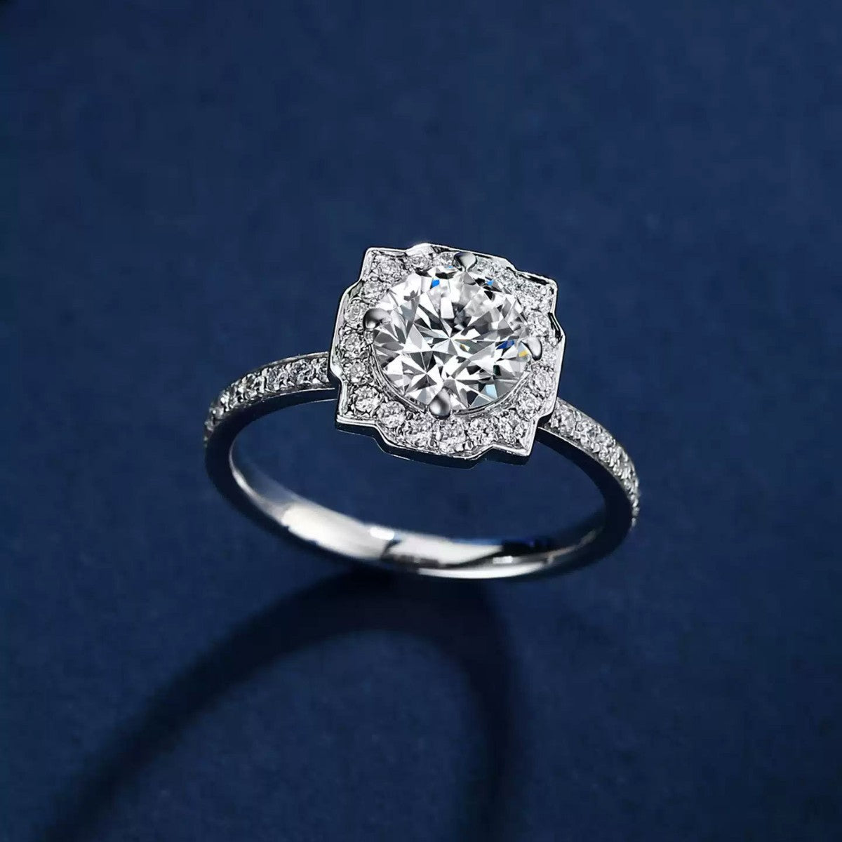 1 Carat Diamond-Style Engagement Ring | Platinum-Tone Bridal Design