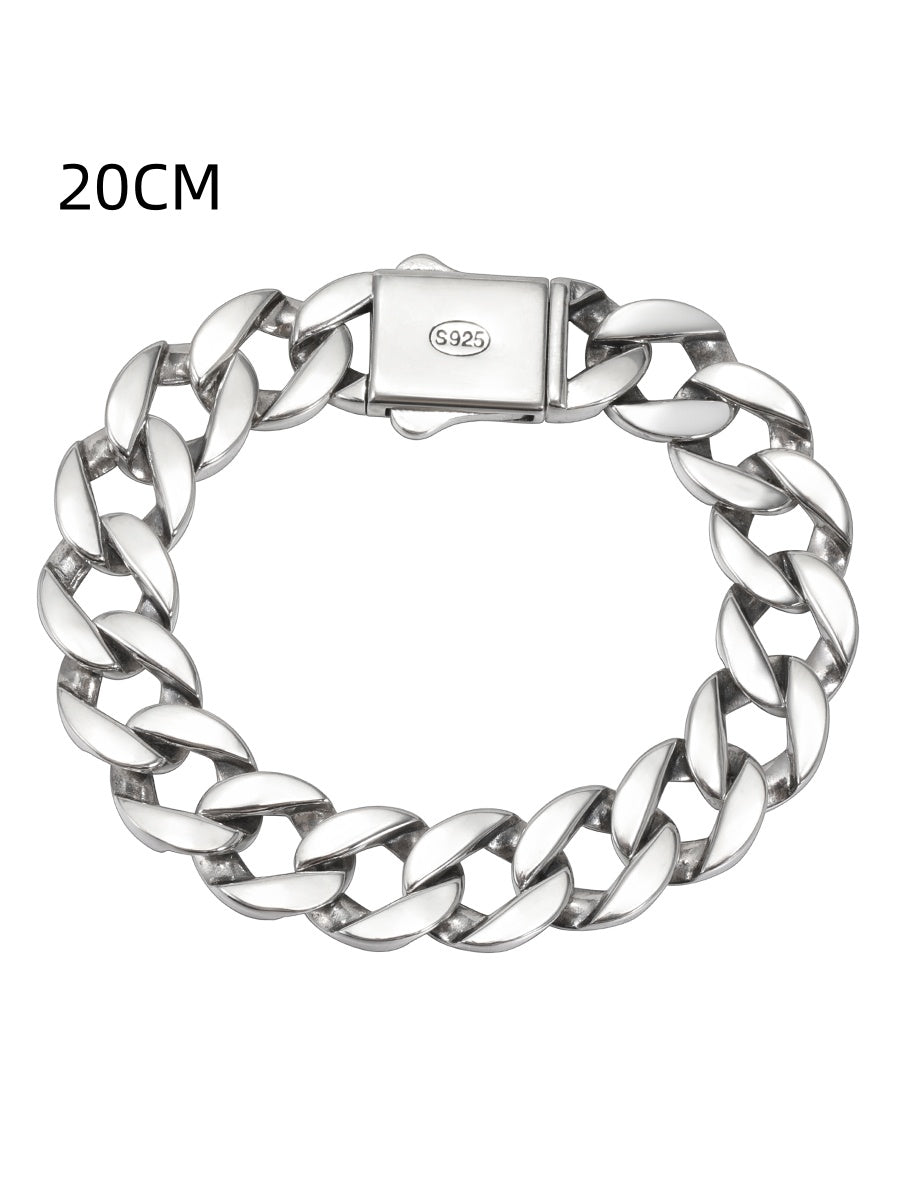 S925 Sterling Silver 13mm Cuban Link Bracelet for Men