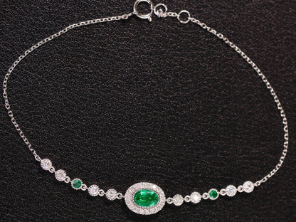 Natural Emerald Tennis Bracelet in 925 Sterling Silver