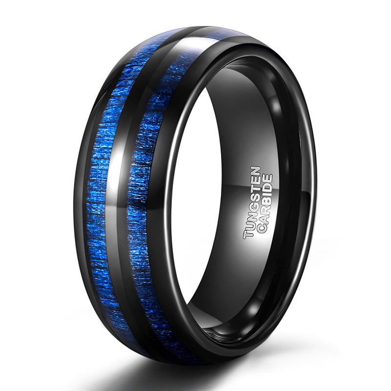 Men’s Black & Gold Tungsten Ring | 6–8mm Durable Statement Band