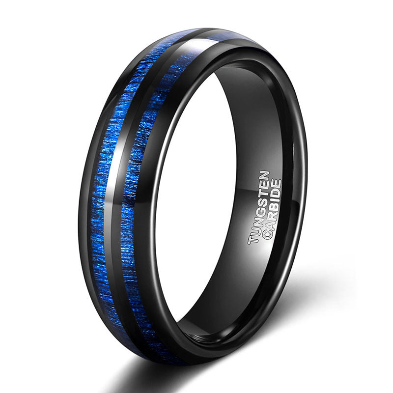 Men’s Black & Gold Tungsten Ring | 6–8mm Durable Statement Band