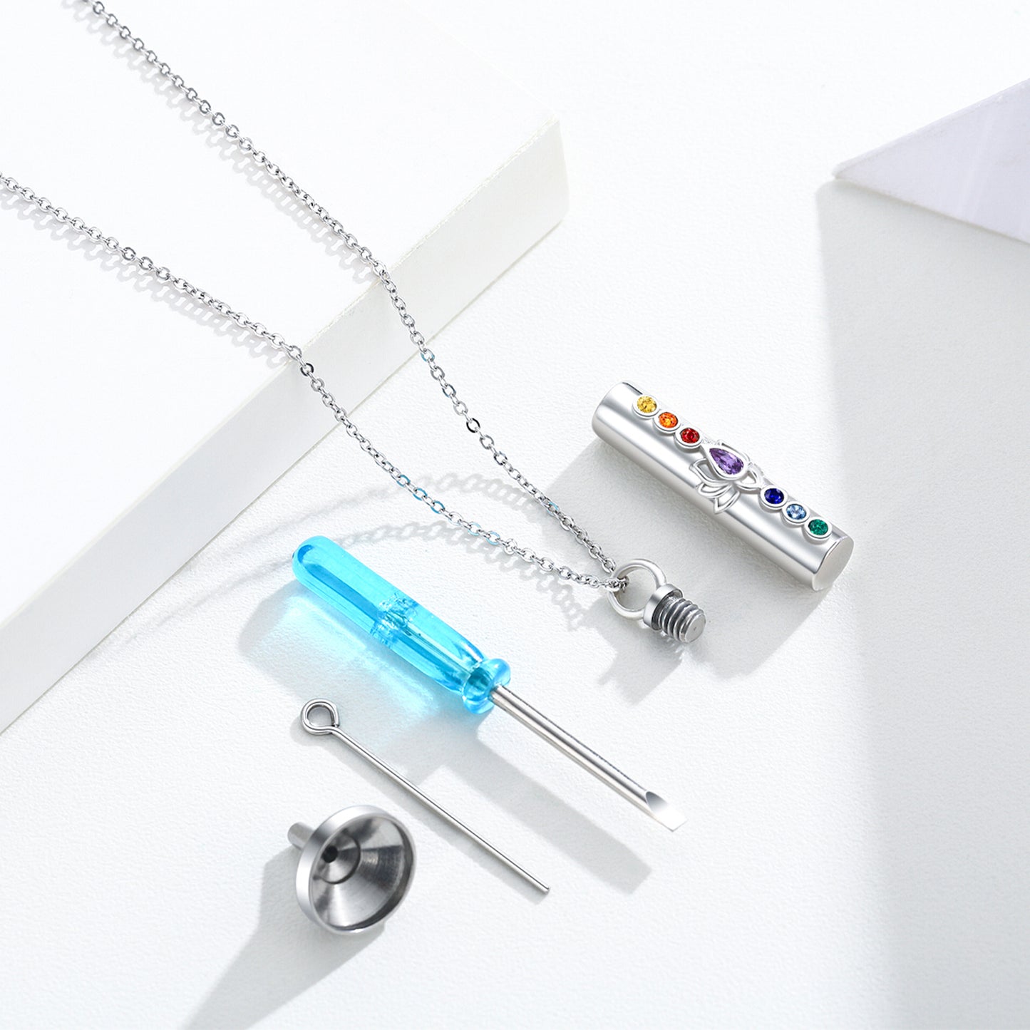 Lotus Chakra Memorial Urn Necklace | S925 Sterling Silver Keepsake Jewelry