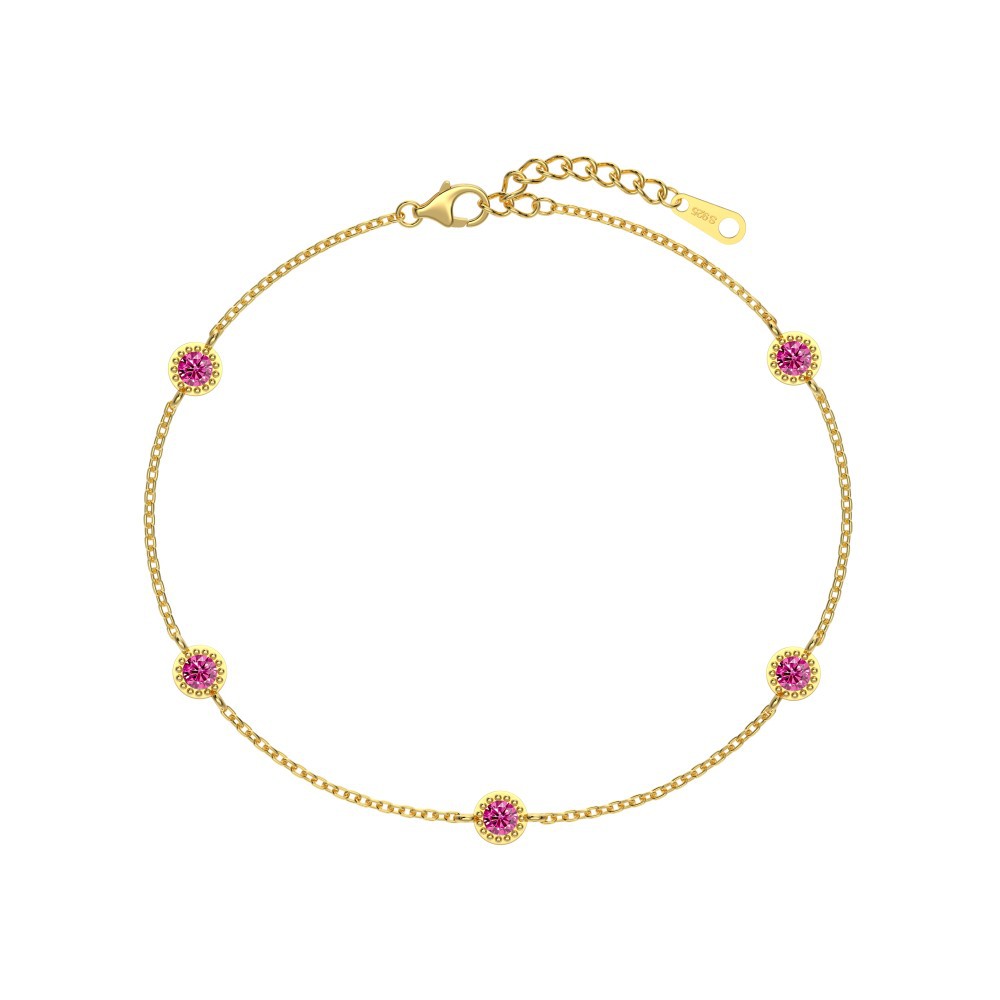 Fire Opal Station Bracelet | 925 Sterling Silver