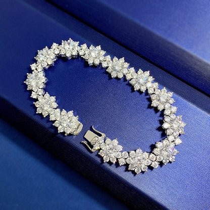 Sunflower Pavé Bracelet | S925 Sterling Silver