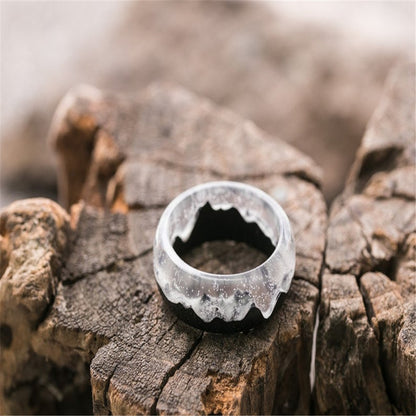 Resin Wood Glow Ring | Aurora Starry Sky Design for Men & Women