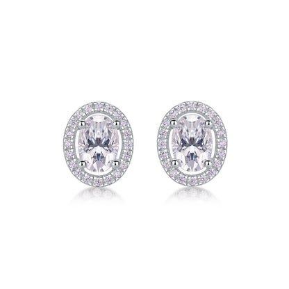 Phantom Night - Fashionable And Luxurious Diamond Jewelry Set With Moissanite S925 Sterling Silver And Platinum-plated Stud Earrings