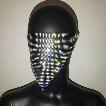Crystal Rhinestone Face Mask | Glam Statement Festival Jewelry
