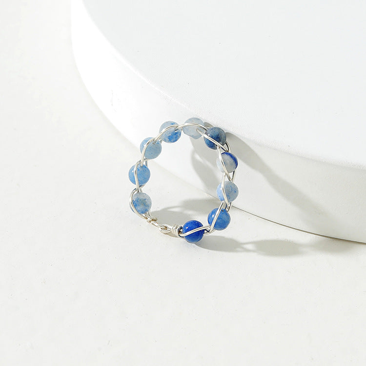 Aurora Thread — Stone Bead Ring