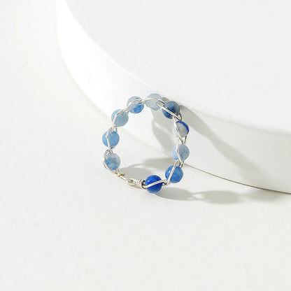 Aurora Thread — Stone Bead Ring