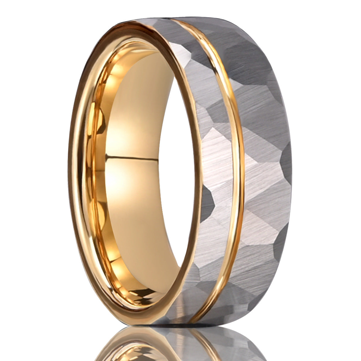 8mm Gold Tungsten Wedding Ring for Men | Scratch-Resistant Band