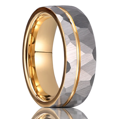 8mm Gold Tungsten Wedding Ring for Men | Scratch-Resistant Band