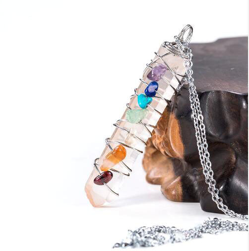 Sevenfold Light — Wire-Wrapped Crystal Pendant