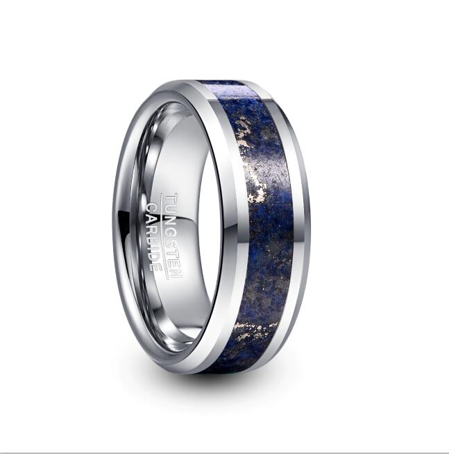 Lapis Lazuli Inlay Ring | 8mm Tungsten Steel Men’s Band
