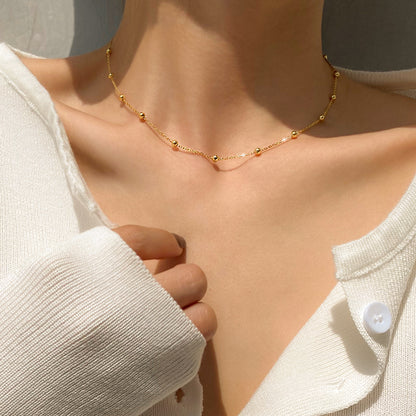 Sterling Silver Clavicle Necklace | Delicate Layering Chain