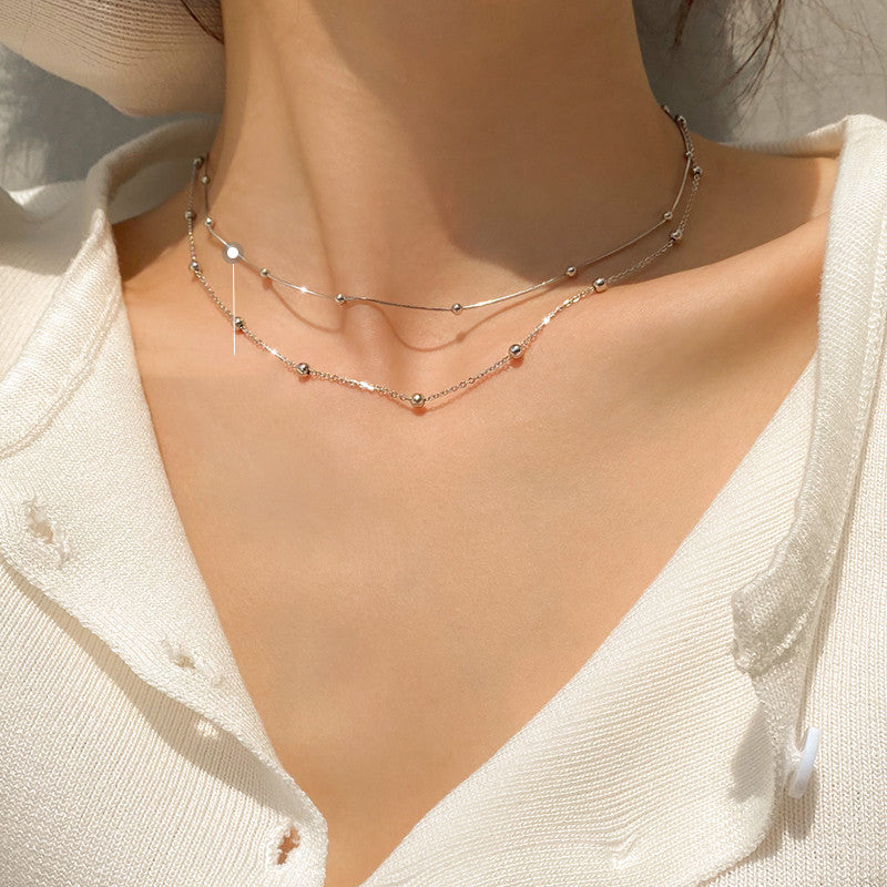 Sterling Silver Clavicle Necklace | Delicate Layering Chain