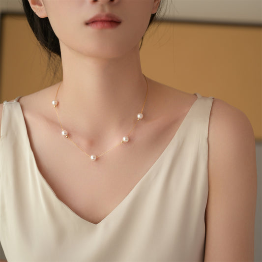 Sky Star Pearl | 18K Gold Pearl Necklace