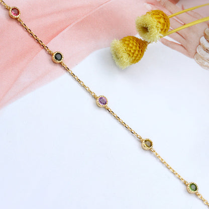 Treasure™ Slender Tourmaline Bracelet | Gold-Plated 925 Sterling Silver Minimal Luxury Jewelry