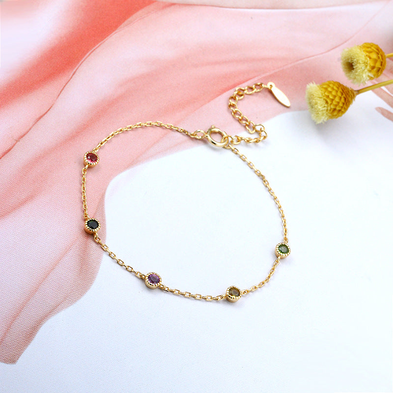 Treasure™ Slender Tourmaline Bracelet | Gold-Plated 925 Sterling Silver Minimal Luxury Jewelry
