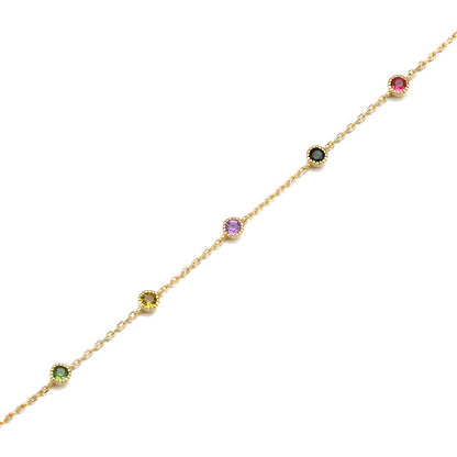 Treasure™ Slender Tourmaline Bracelet | Gold-Plated 925 Sterling Silver Minimal Luxury Jewelry