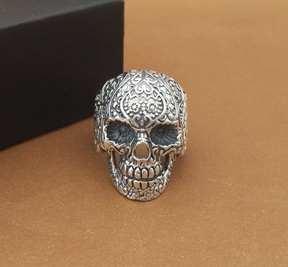 Men’s Handmade Thai Silver Skull Ring | Vintage Statement Jewelry