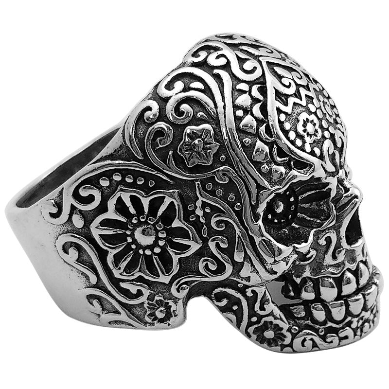 Men’s Handmade Thai Silver Skull Ring | Vintage Statement Jewelry