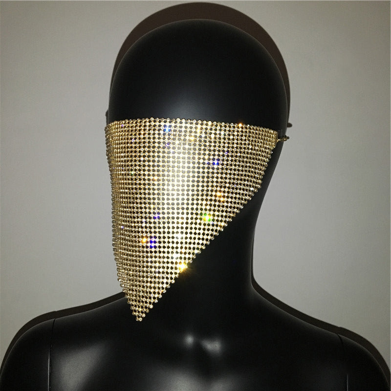 Crystal Rhinestone Face Mask | Glam Statement Festival Jewelry