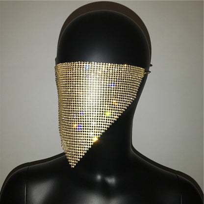 Crystal Rhinestone Face Mask | Glam Statement Festival Jewelry
