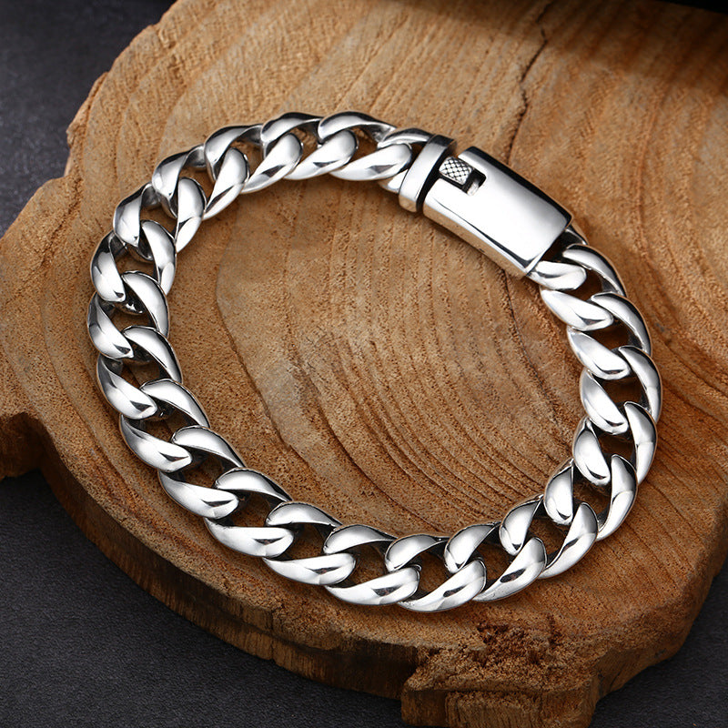 Men’s 925 Sterling Silver Glossy Cuban Bracelet | Classic National Style Jewelry