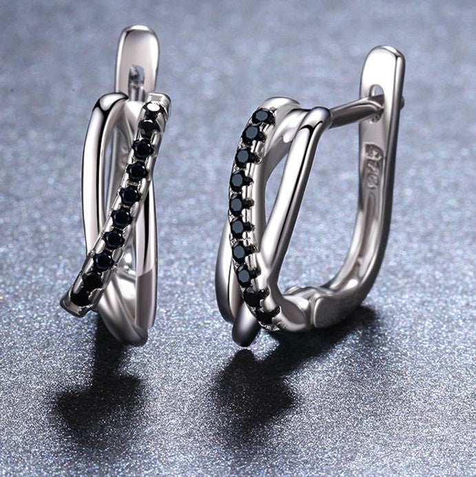 Black Spinel Earrings | Cute Gemstone Hoops for Women