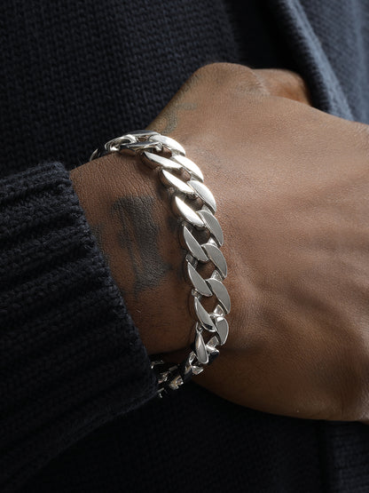 S925 Sterling Silver 13mm Cuban Link Bracelet for Men