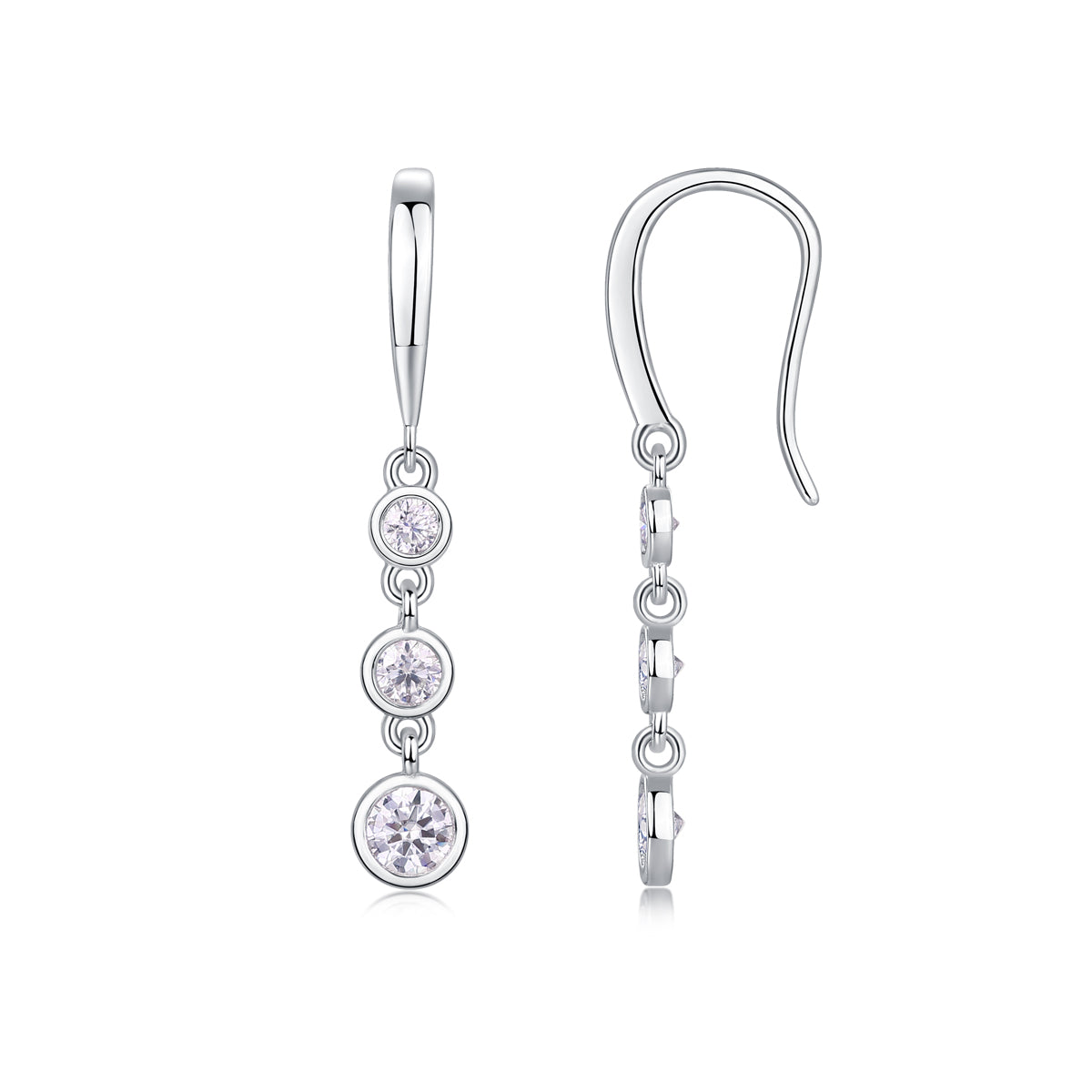 Classic Multi-Stone Moissanite Drop Earrings | Sterling Silver Jewelry
