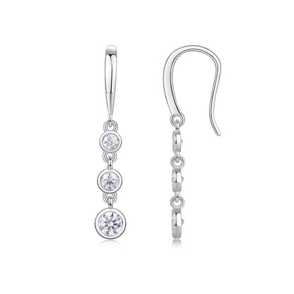 Classic Multi-Stone Moissanite Drop Earrings | Sterling Silver Jewelry