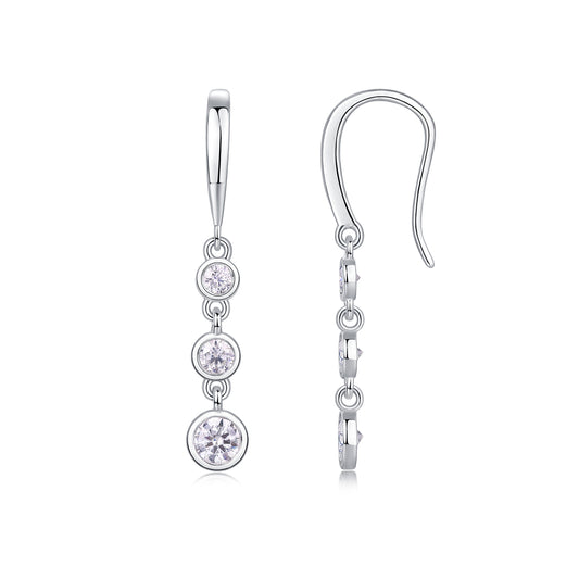 Classic Multi-Stone Moissanite Drop Earrings | Sterling Silver Jewelry