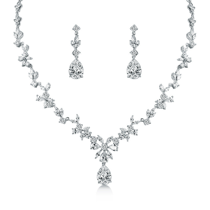 Crystal Bridal Necklace & Earrings Set | Elegant Wedding Jewelry for Brides