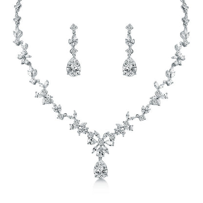 Crystal Bridal Necklace & Earrings Set | Elegant Wedding Jewelry for Brides
