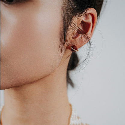 Silver Simple Little Heart  Heart Arrow Stud Earrings  Women's Jewelry  Heart-Shaped Earrings  Silver Earrings for Women