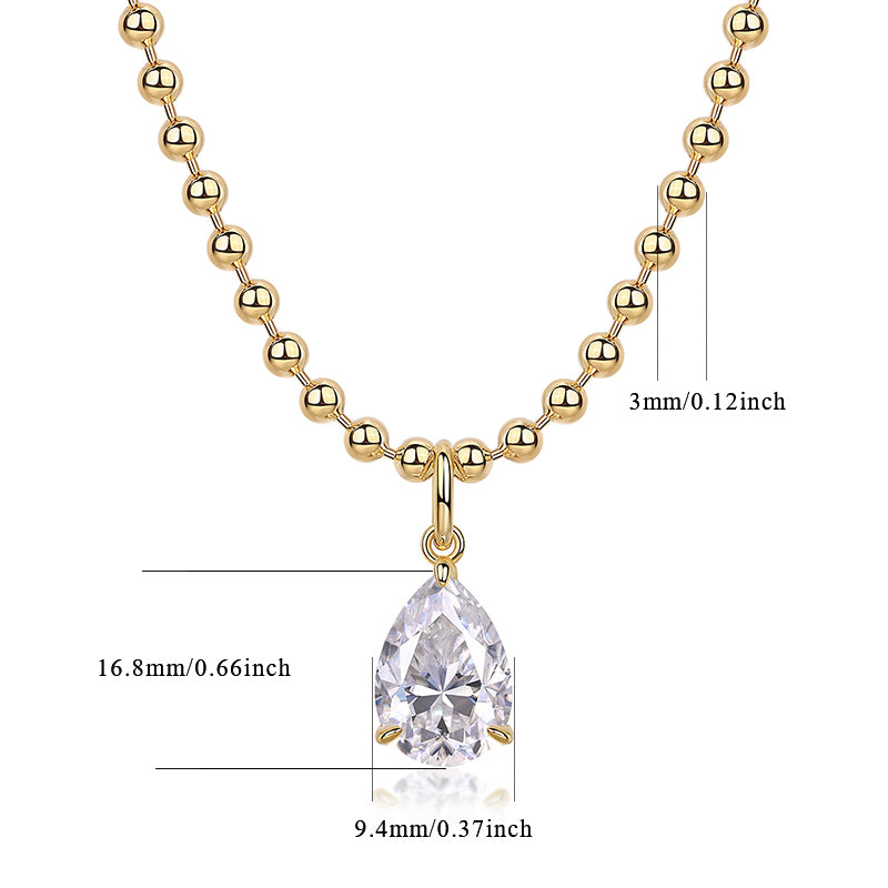 Wish Light | Pear-Shaped Moissanite Pendant Necklace in Gold-Plated Sterling Silver