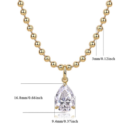 Wish Light | Pear-Shaped Moissanite Pendant Necklace in Gold-Plated Sterling Silver