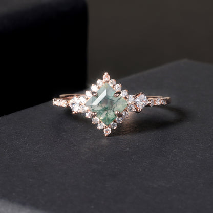 Natural Water Plant Agate | 925 Sterling Silver Ring